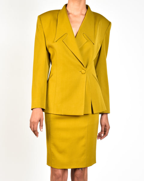 Thierry Mugler Attr. 80s Wool Suit