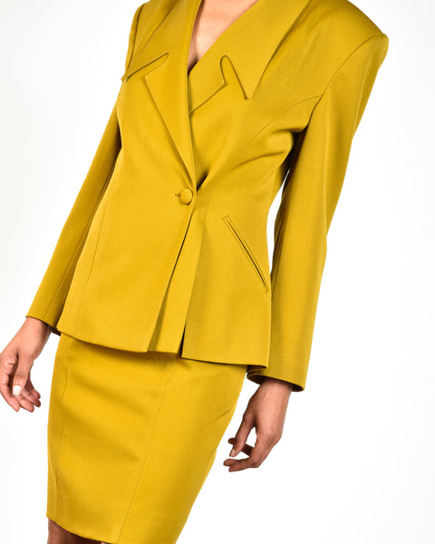 Thierry Mugler Attr. 80s Wool Suit