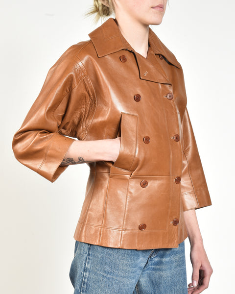 Narciso Rodriguez Lamb Skin Leather Jacket