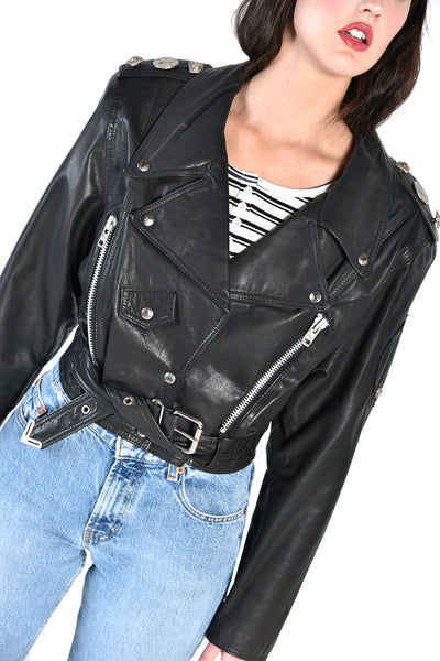 Robin Studded Leather Biker Jacket