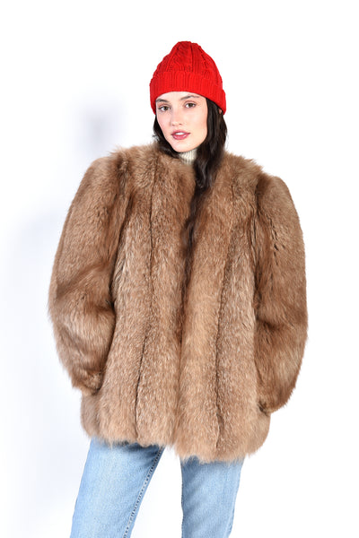 Shalene 1940s Chubby Fox Fur Coat