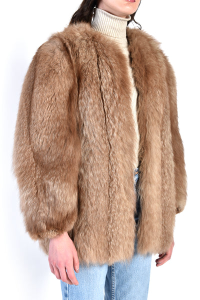 Shalene 1940s Chubby Fox Fur Coat