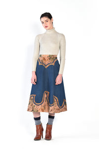 Tawnya 70s Patchwork Denim Skirt