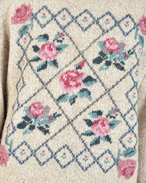 Grady 80s Floral Wool Jumper
