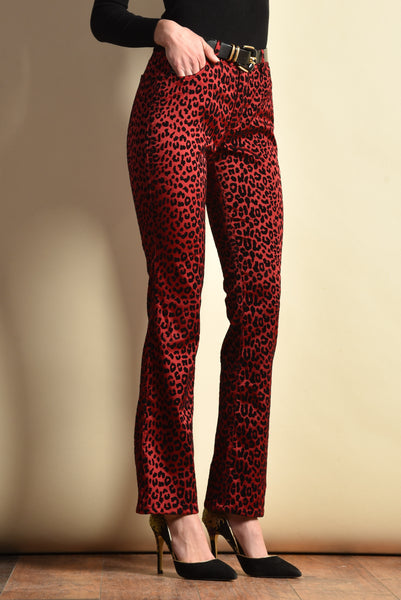 Guess 1990s Velvet Leopard Print Jeans