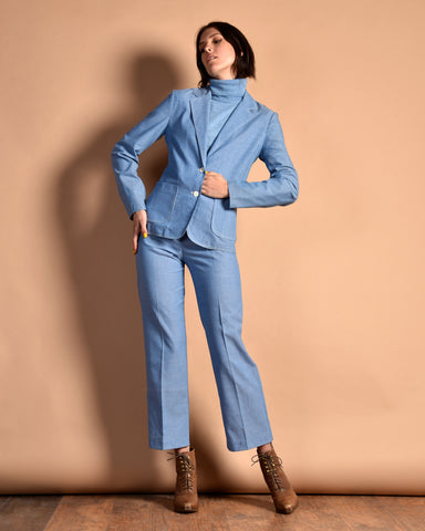 Bellamy 1980s Chambray Pantsuit