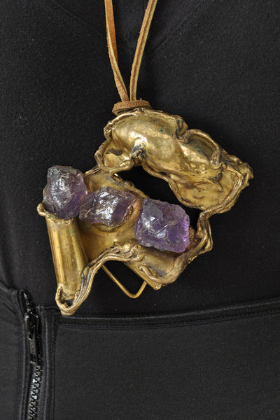Copa Collection Brutalist Copper + Amethyst Necklace