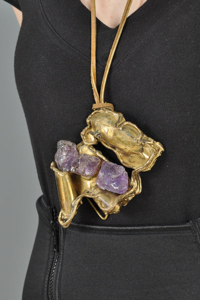 Copa Collection Brutalist Copper + Amethyst Necklace