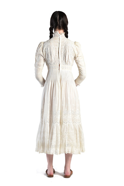 Colette Edwardian Cotton + Lace Dress