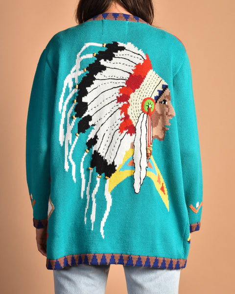 CHARITY SALE 1990s Native American Cardigan Sweater