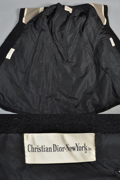 Christian Dior New York Vintage 1950s Wool Coat With Massive Caped Collar