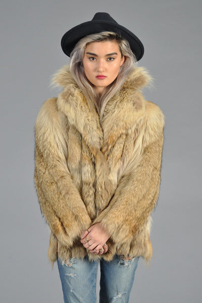 Donald Brooks 70s Shaggy Coyote Fur Coat