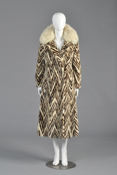 Revillon Zig Zag Mink and Fox Fur Coat