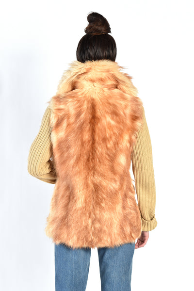 Shawna 1970s Butterscotch Knit Fur Coat