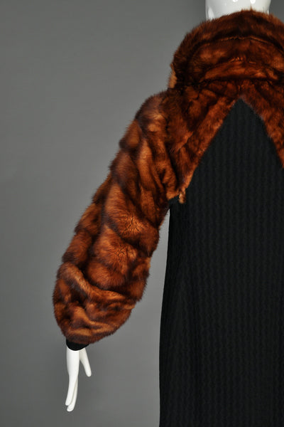 1930s Whiskey Mink Fur Sleeve Coat