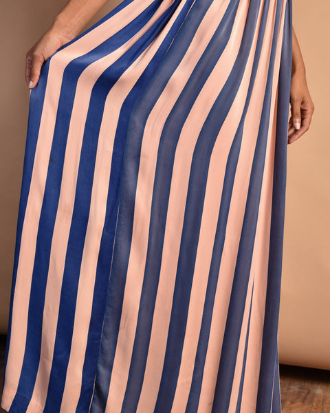 English 1940s CC 41 WWII Striped + Ruffled Gown