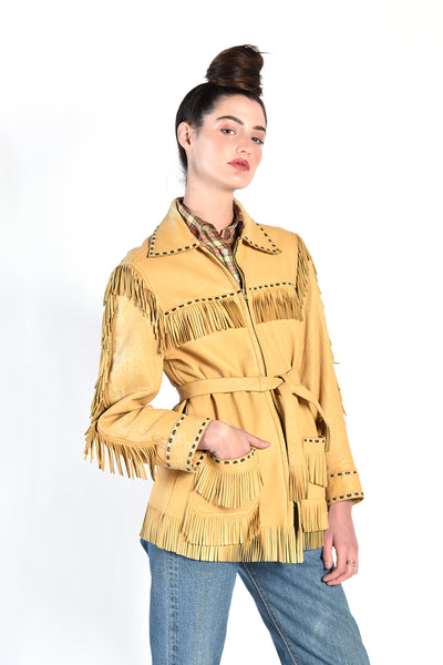1950s WB Place Deerskin Fringed Leather Jacket
