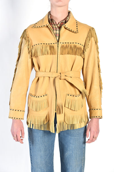 1950s WB Place Deerskin Fringed Leather Jacket