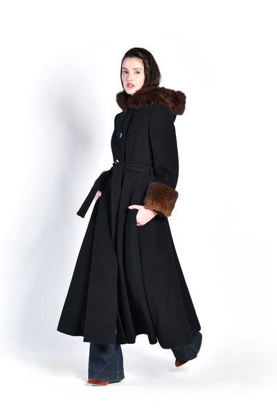 Calvin Klein Fur Trimmed Russian Hooded Coat