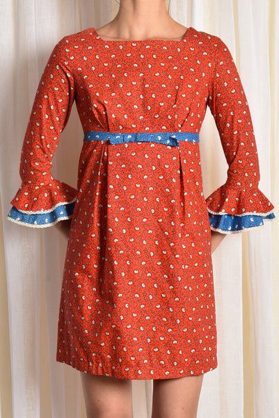 Brenda 1960s Ruffled Mini Dress