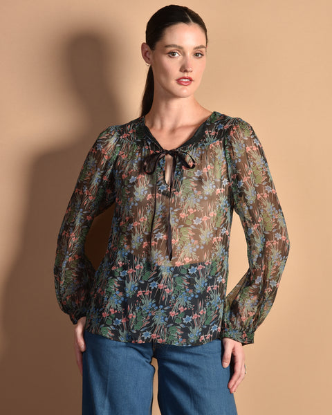 Blomma 70s Sheer Floral Top