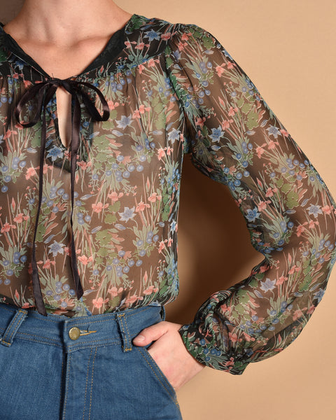 Blomma 70s Sheer Floral Top