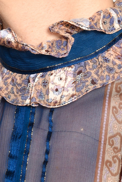 Prune 1970s Indian Silk Dress