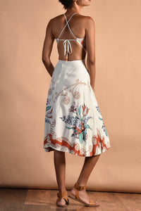 Calle 70s Backless Floral Sun Dress