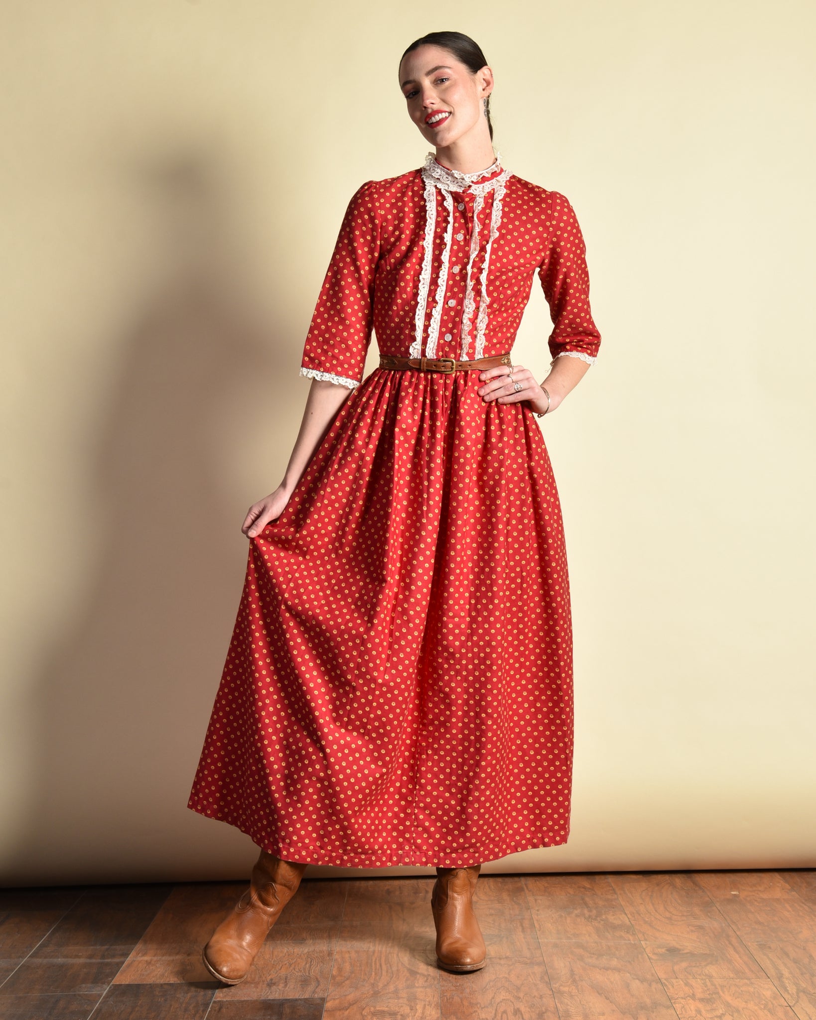 Lucinda 1940s Cotton Prairie Dress