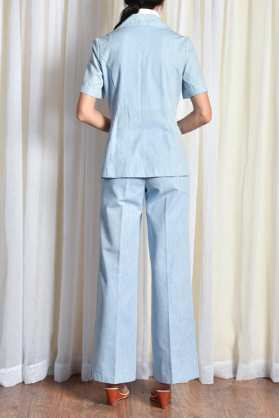 Margot 1970s Chambray Pant Suit