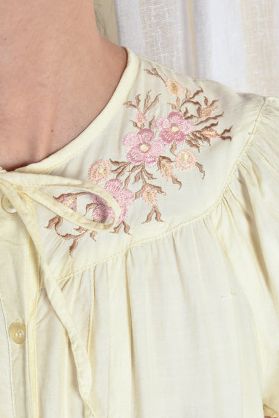 Cherry Blossom 1970s Embroidered Dress