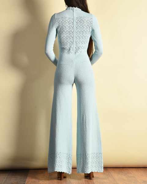 Joanna 1970s Knitted Bell Bottom Jumpsuit