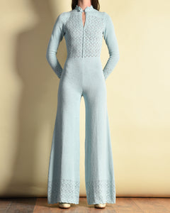 Joanna 1970s Knitted Bell Bottom Jumpsuit