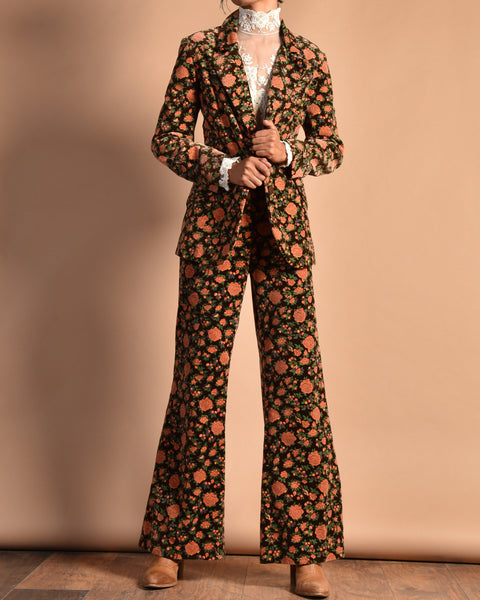 Autunno 70s Floral Velvet Suit