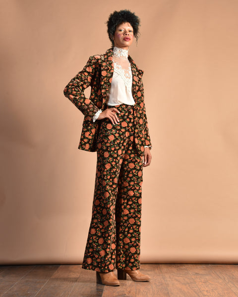 Autunno 70s Floral Velvet Suit
