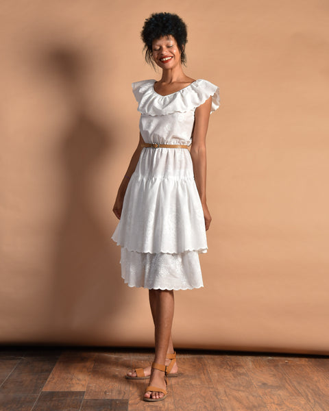 Laura 70s Tiered Cotton Prairie Dress