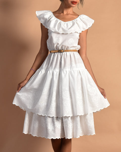 Laura 70s Tiered Cotton Prairie Dress