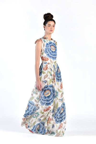 Juliette 1970s Floral Gauze Maxi Dress