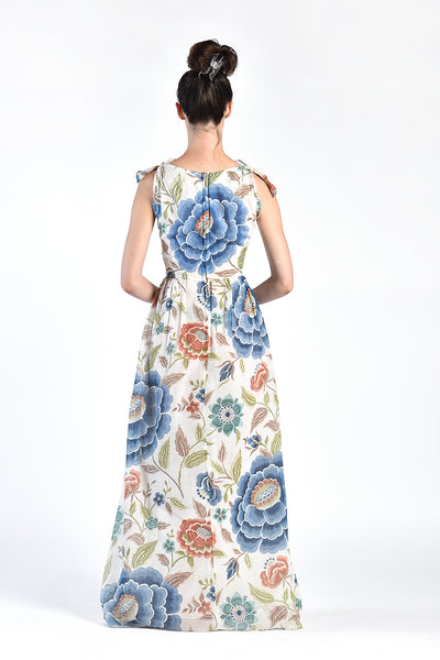 Juliette 1970s Floral Gauze Maxi Dress