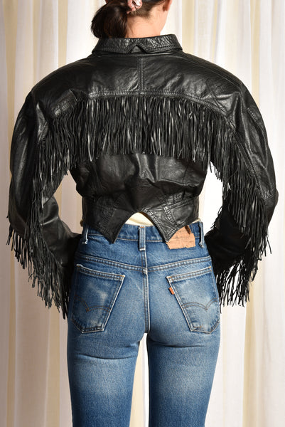 Aydra 1980s Fringed Leather Jacket