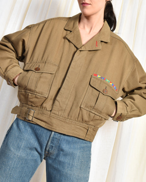 Esprit 1980s Cropped Military Jacket