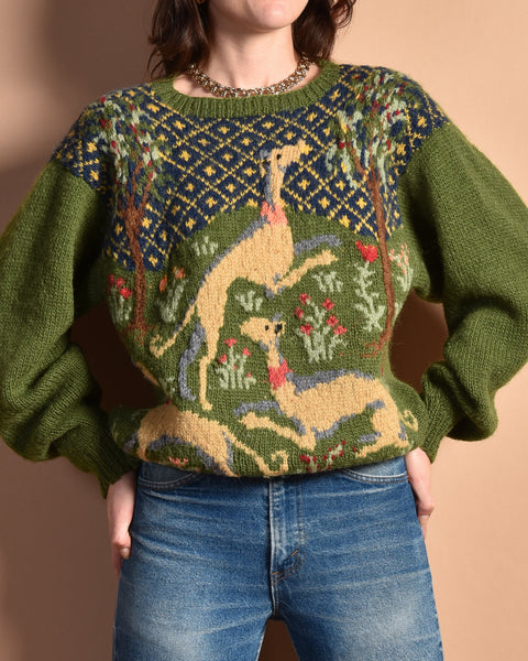 Perry Ellis attr. 80s Dog Sweater