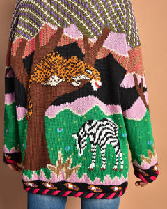 Nefarious Leopard 80s Hand Knit Sweater