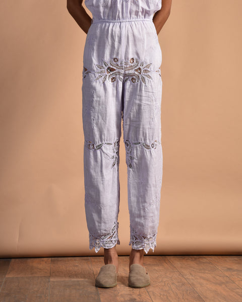 Lavanda 80s Linen + Lace Jumpsuit