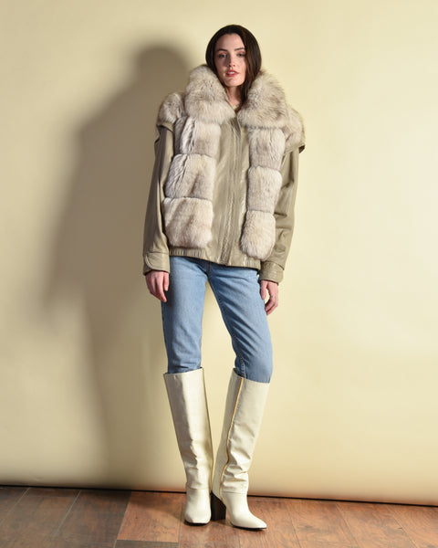 Renarde 1980s Fox Fur + Leather Coat