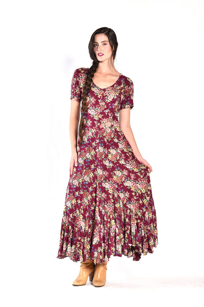 Alice Bias Cut Floral Maxi Dress w/ Flared Hem