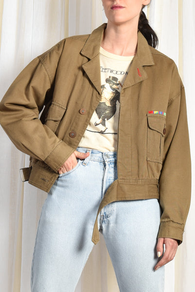 Esprit 1980s Cropped Military Jacket