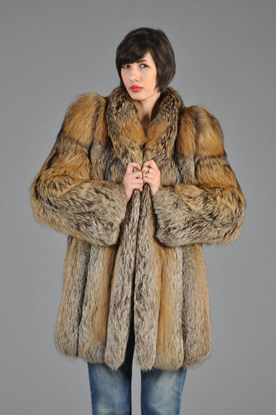 Red Cross Fox Fur Coat