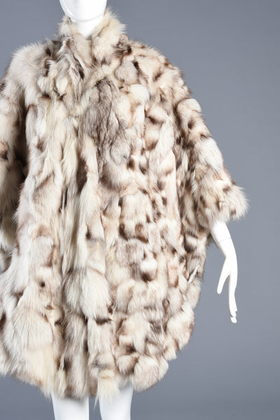 Ultra Shaggy Draped 1980s Arctic Fox Fur Cape