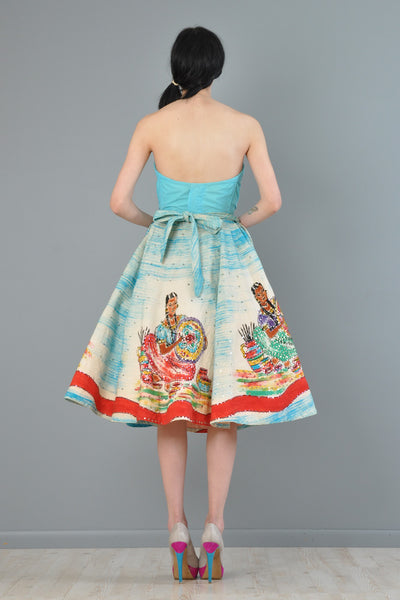 Hand Painted Mexican Circle Skirt + Bustier